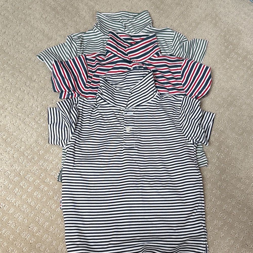 J. Crew Kids Striped Polo Set in Navy, Red, and Olive Green